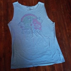 Vintage Care Bears tank with cut neckline/sleeve